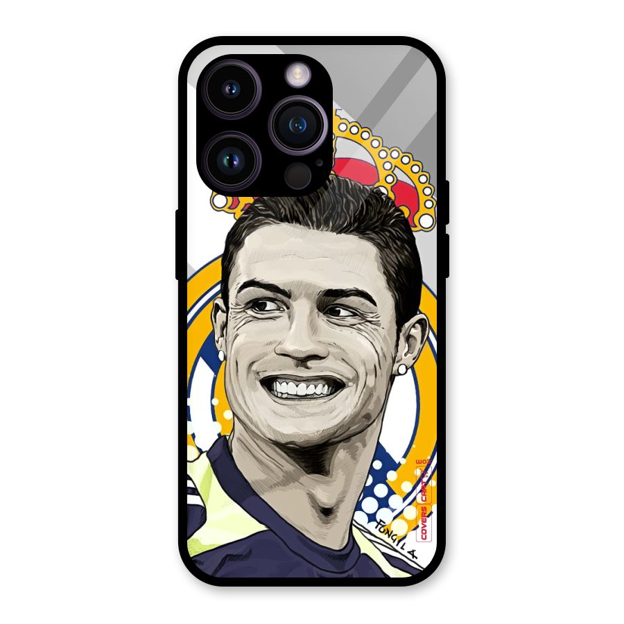 Ronaldo Madrid King Glass Back Case for iPhone 14 Pro