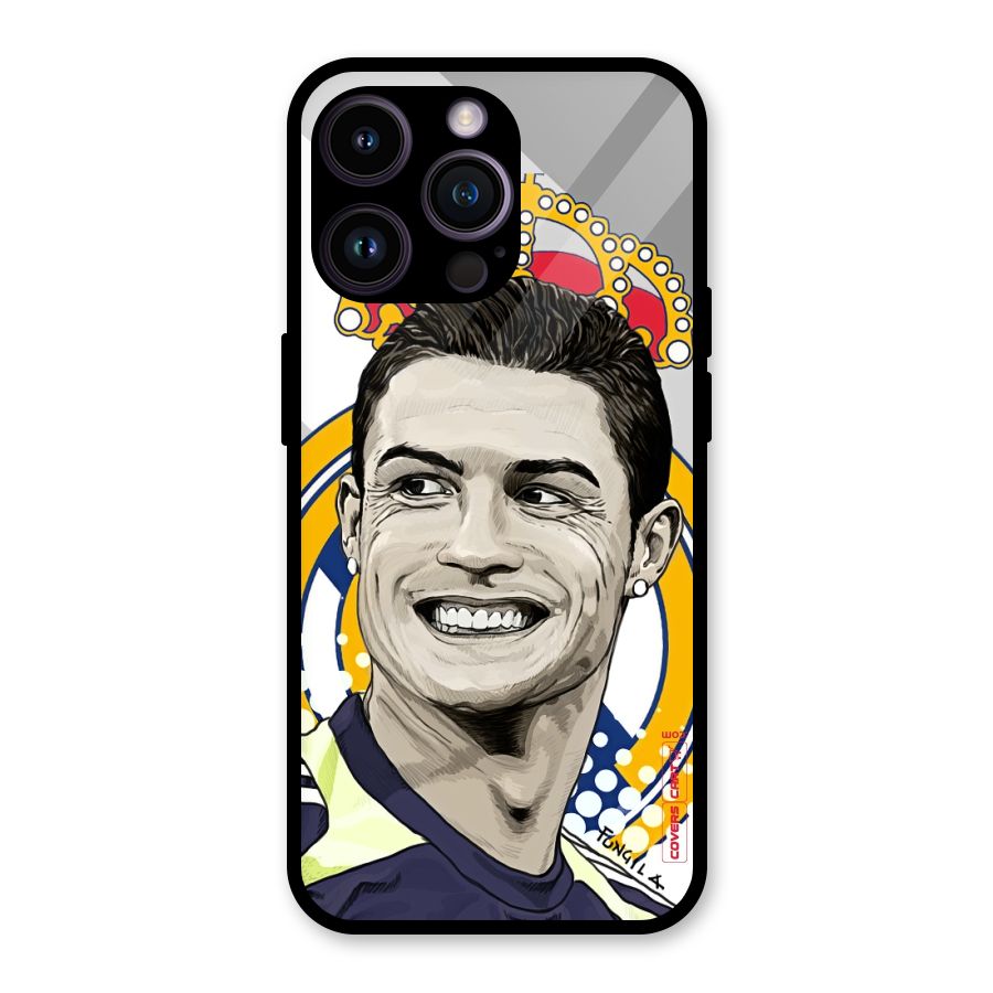 Ronaldo Madrid King Glass Back Case for iPhone 14 Pro Max