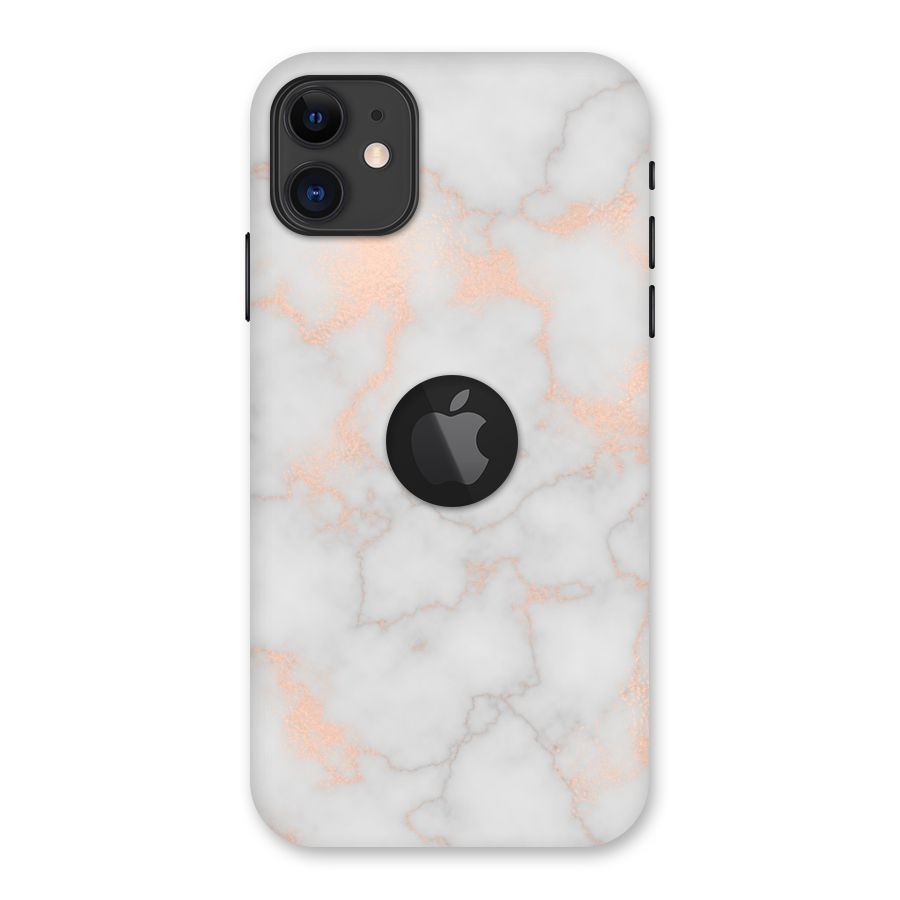RoseGold Marble Back Case for iPhone 11 Logo Cut