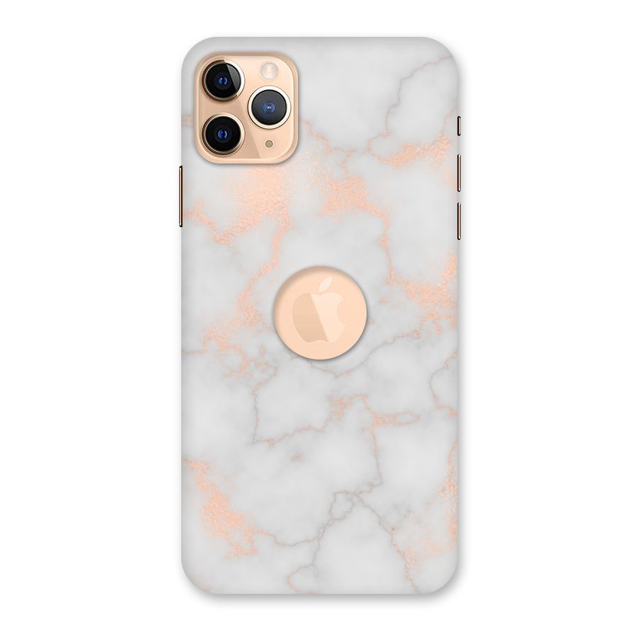 RoseGold Marble Back Case for iPhone 11 Pro Max Logo Cut