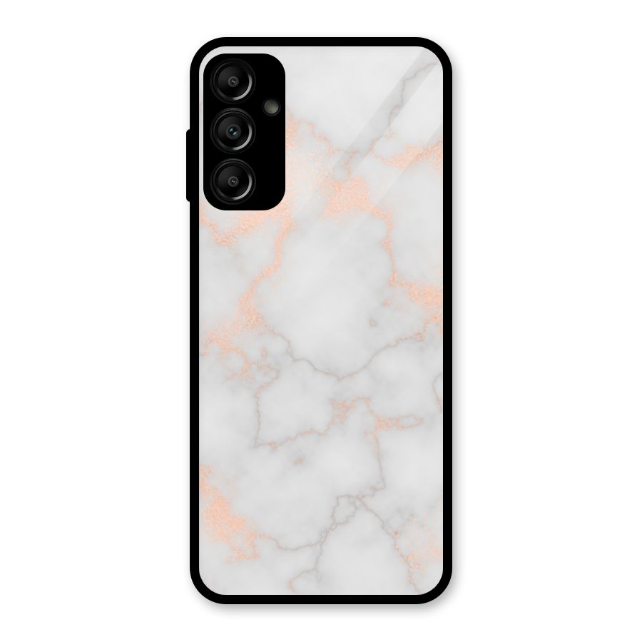 RoseGold Marble Glass Back Case for Galaxy A14 5G