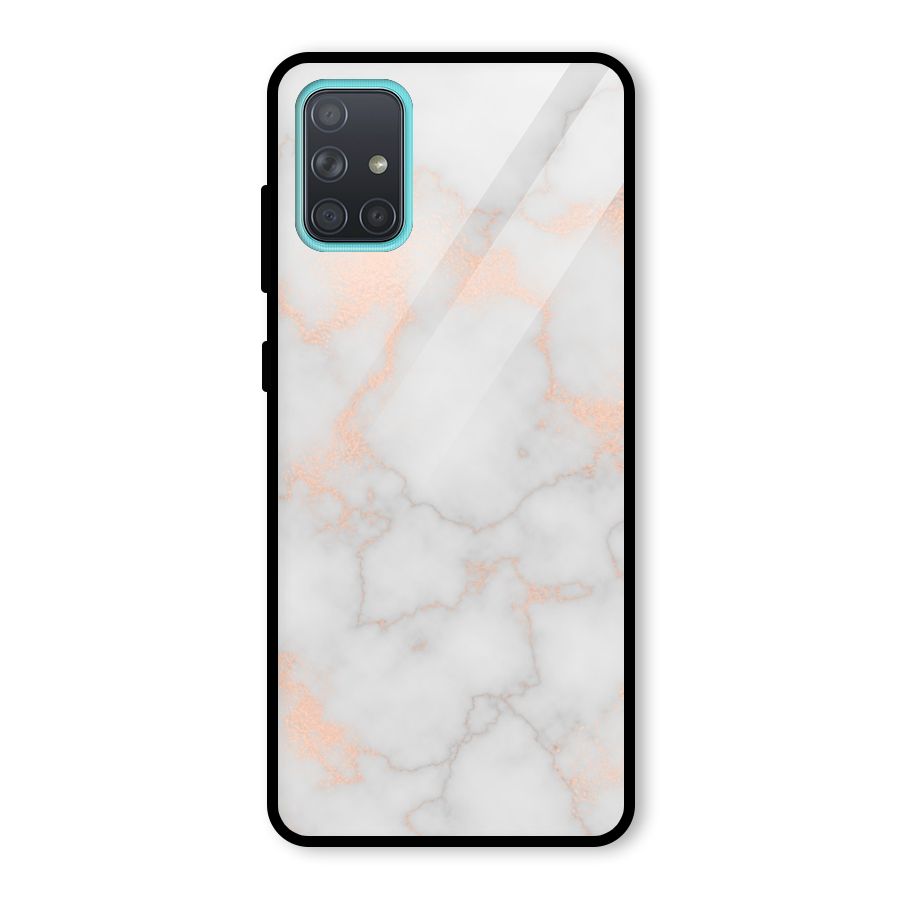 RoseGold Marble Glass Back Case for Galaxy A71