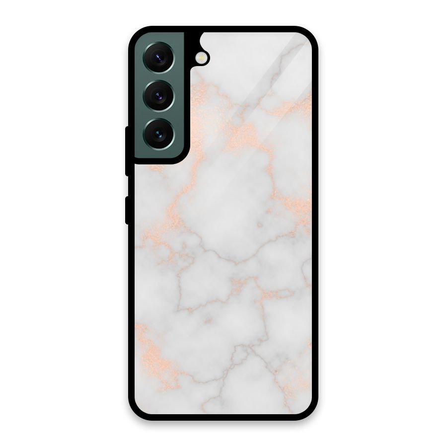 RoseGold Marble Glass Back Case for Galaxy S22 5G