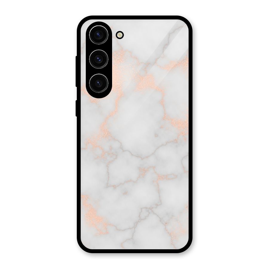 RoseGold Marble Glass Back Case for Galaxy S23 Plus