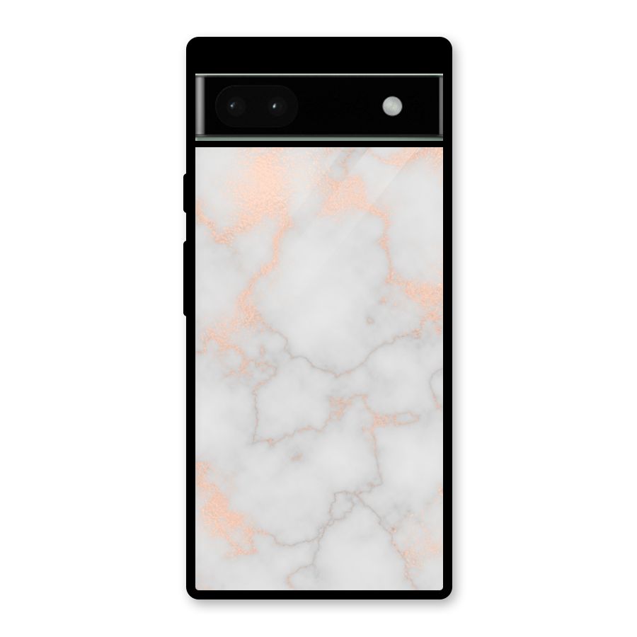 RoseGold Marble Glass Back Case for Google Pixel 6a
