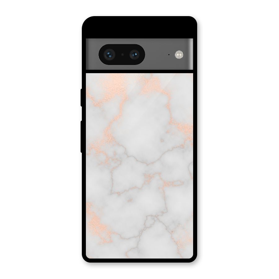 RoseGold Marble Glass Back Case for Google Pixel 7