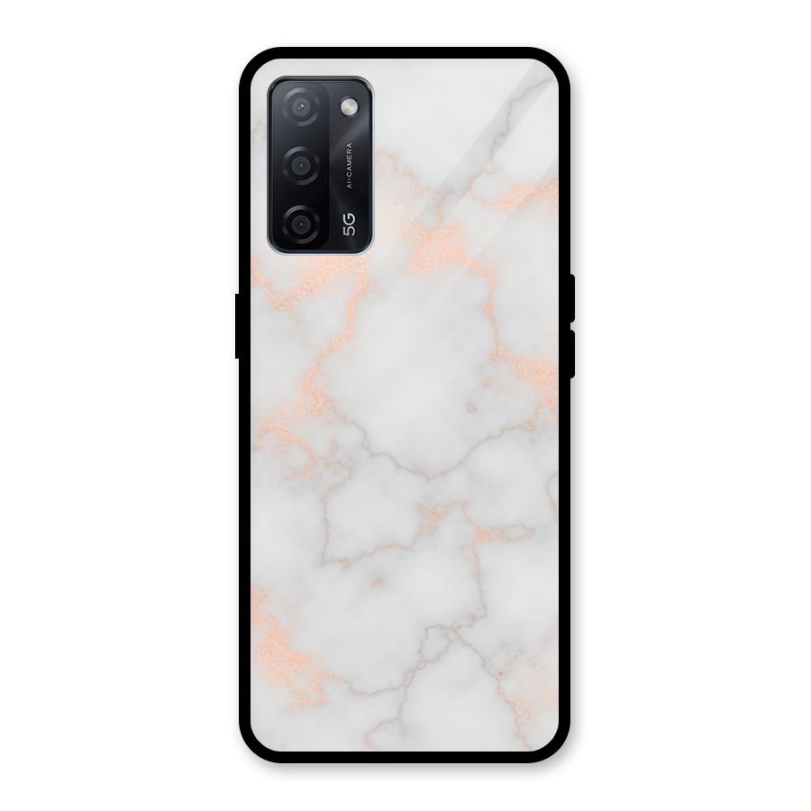 RoseGold Marble Glass Back Case for Oppo A53s 5G