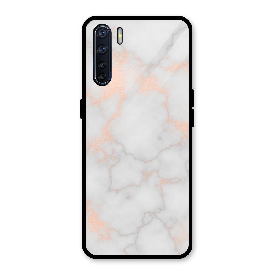 RoseGold Marble Glass Back Case for Oppo F15
