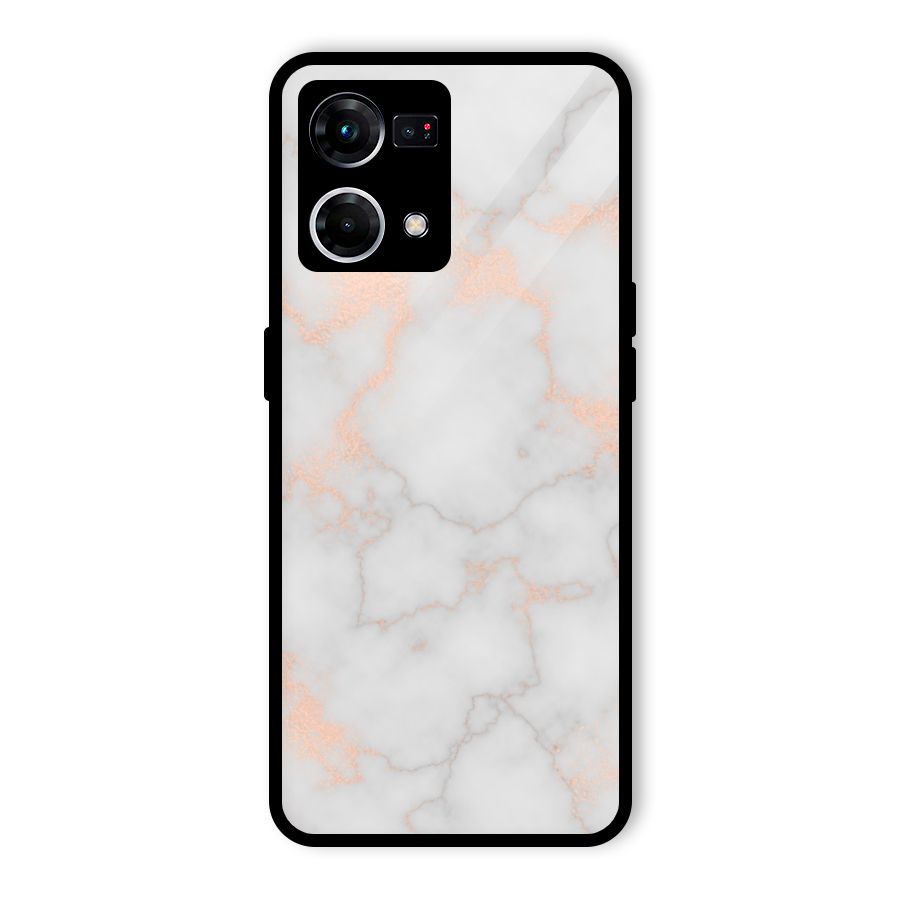RoseGold Marble Glass Back Case for Oppo F21 Pro 4G
