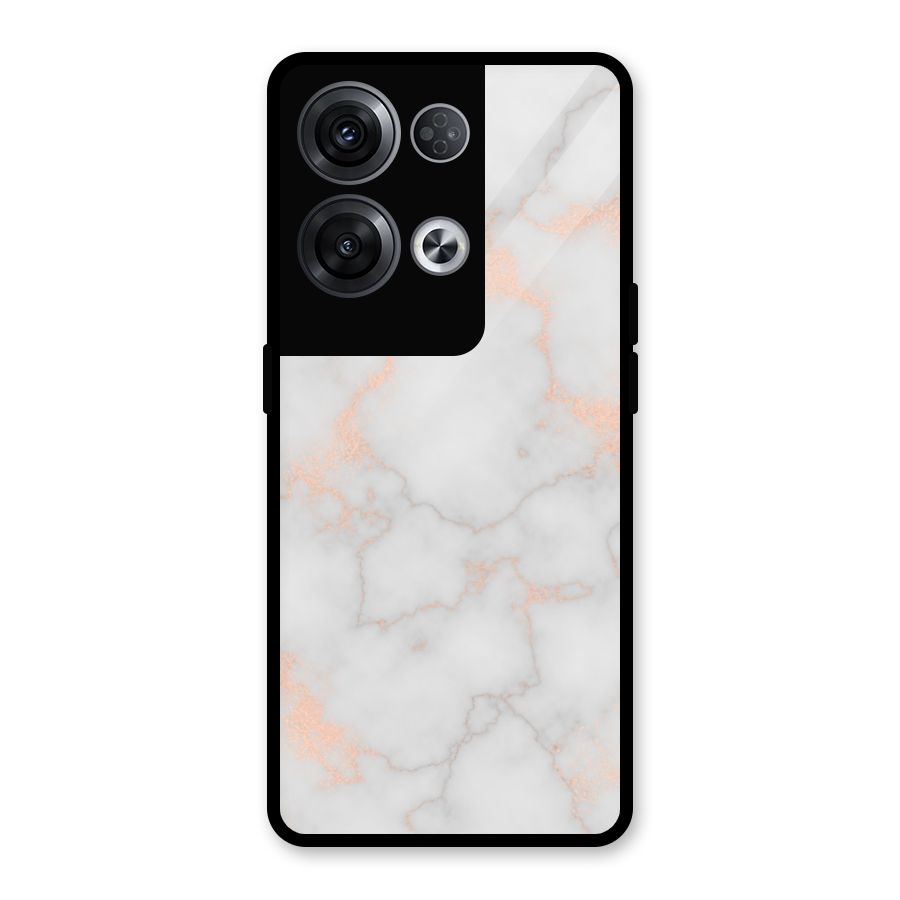 RoseGold Marble Glass Back Case for Oppo Reno8 Pro 5G