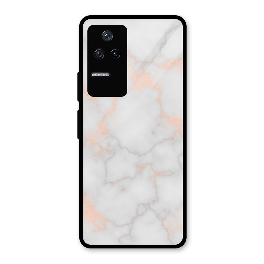 RoseGold Marble Glass Back Case for Poco F4 5G