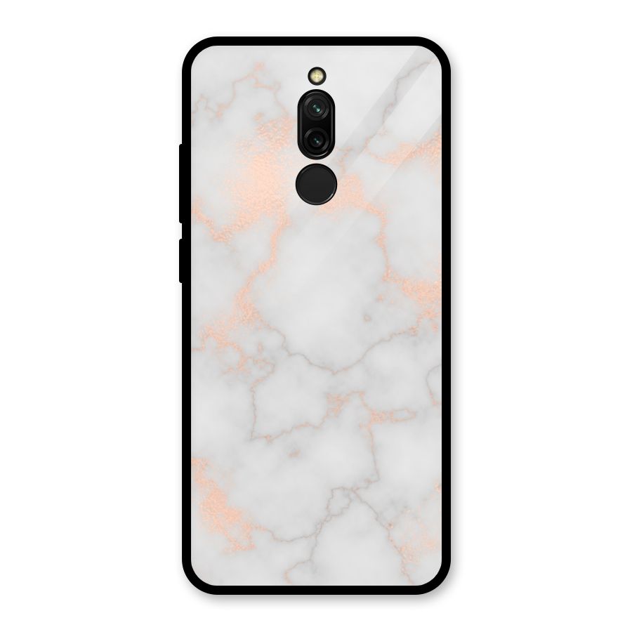 RoseGold Marble Glass Back Case for Redmi 8