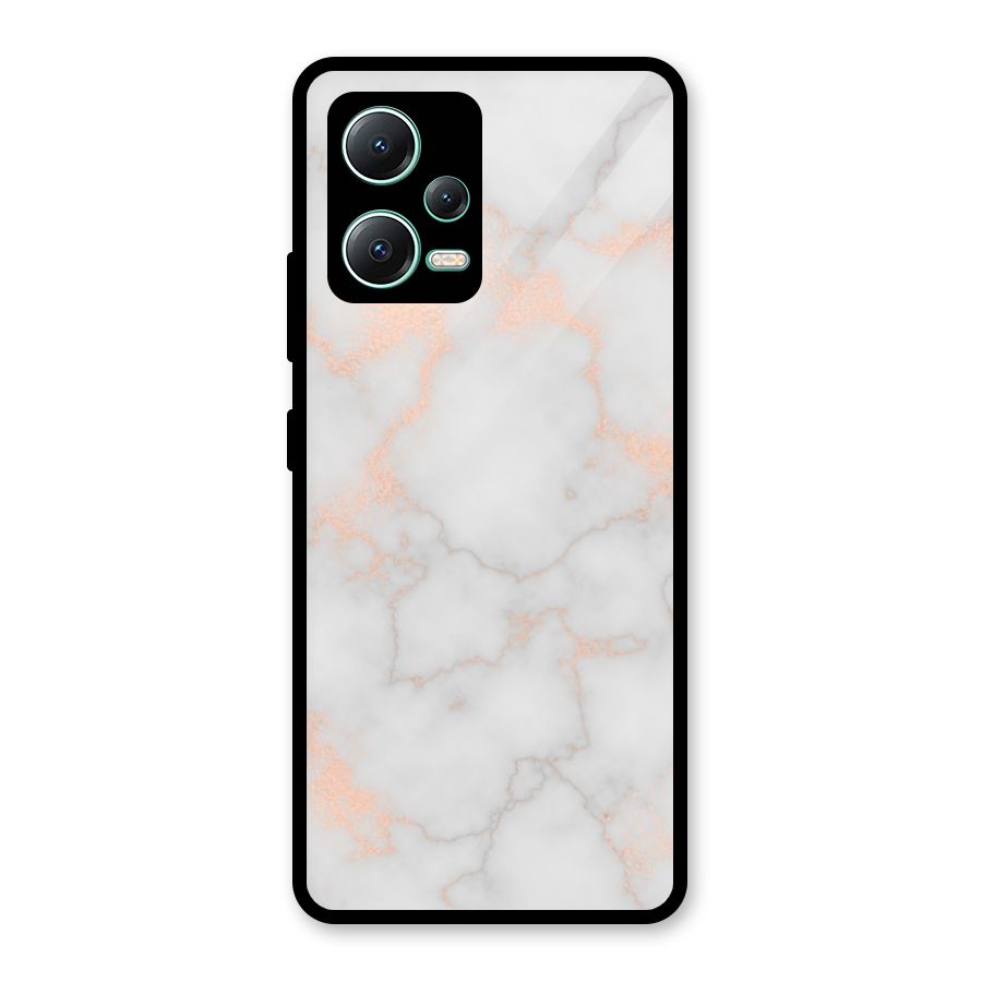 RoseGold Marble Glass Back Case for Redmi Note 12 5G