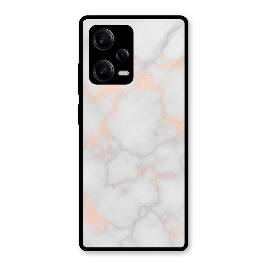 RoseGold Marble Glass Back Case for Redmi Note 12 Pro