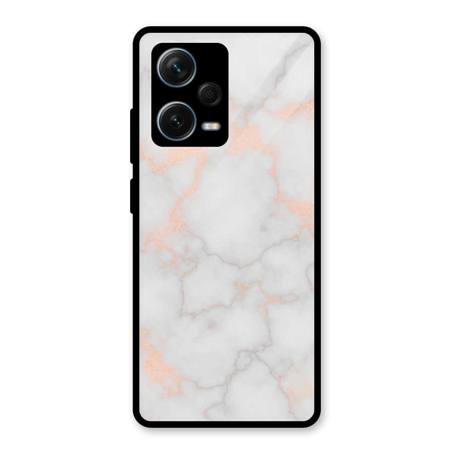 RoseGold Marble Glass Back Case for Redmi Note 12 Pro Plus 5G