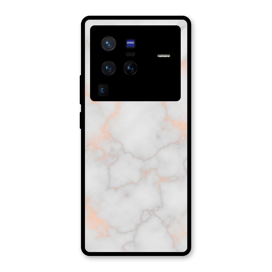 RoseGold Marble Glass Back Case for Vivo X80 Pro