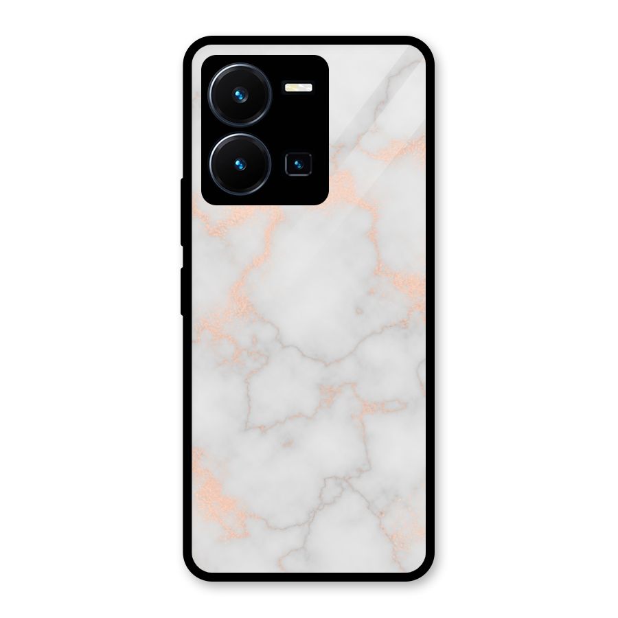 RoseGold Marble Glass Back Case for Vivo Y35