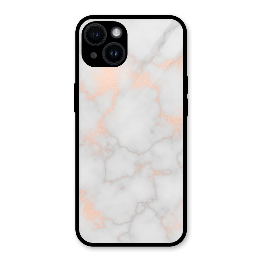 RoseGold Marble Glass Back Case for iPhone 14