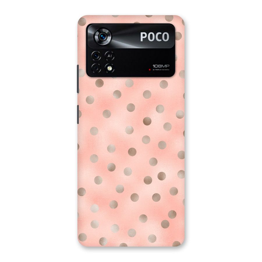 RoseGold Polka Dots Back Case for Poco X4 Pro 5G