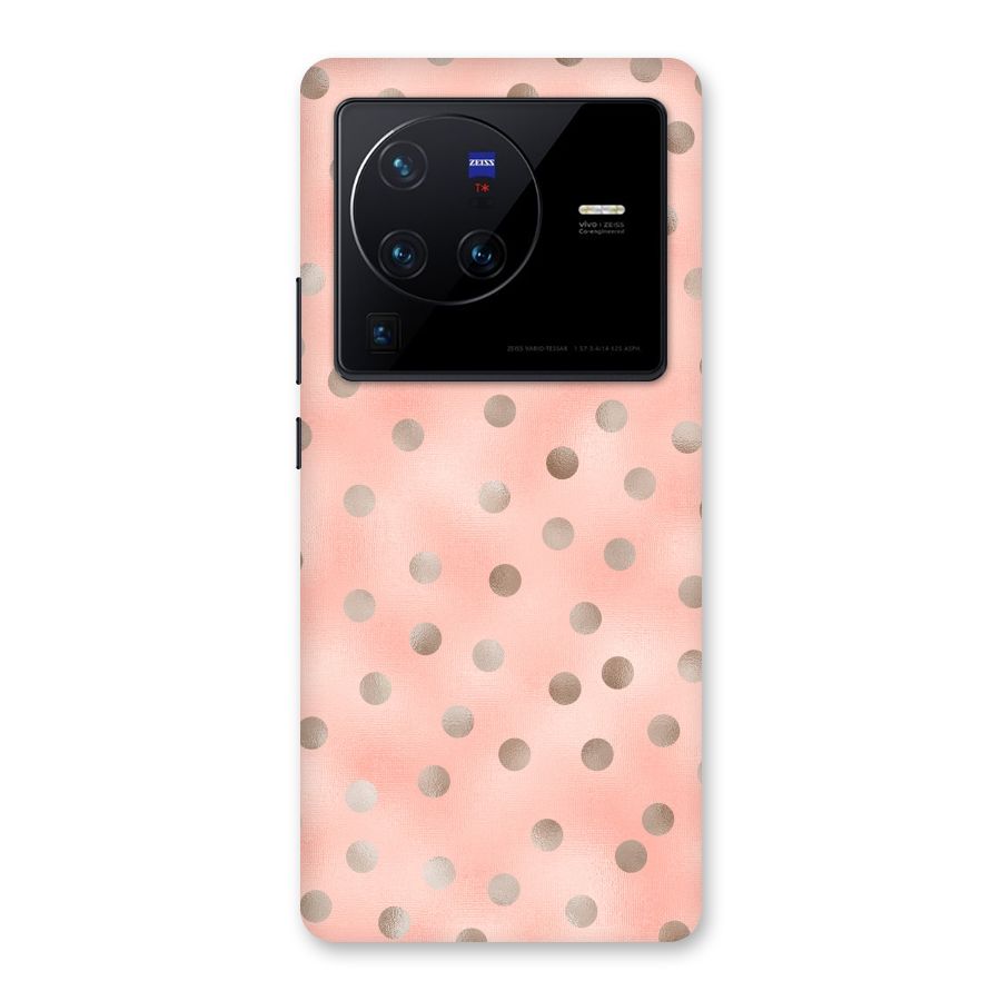 RoseGold Polka Dots Back Case for Vivo X80 Pro