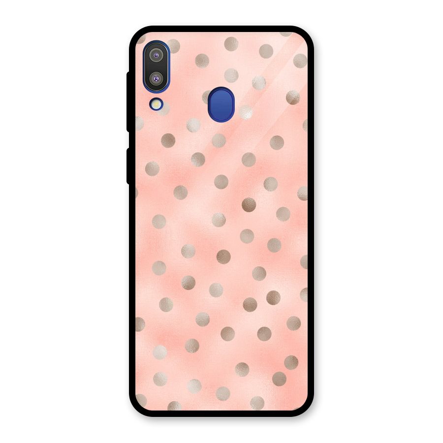 RoseGold Polka Dots Glass Back Case for Galaxy M20