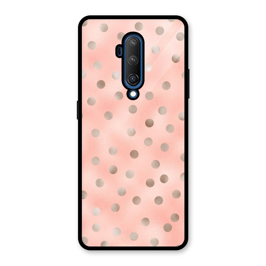 RoseGold Polka Dots Glass Back Case for OnePlus 7T Pro