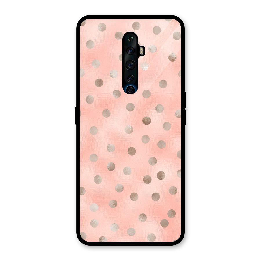 RoseGold Polka Dots Glass Back Case for Oppo Reno2 F