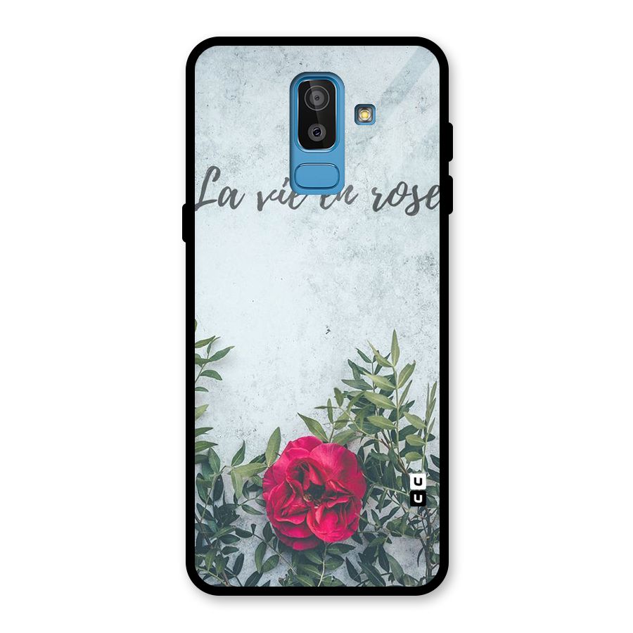 Rose Life Glass Back Case for Galaxy J8
