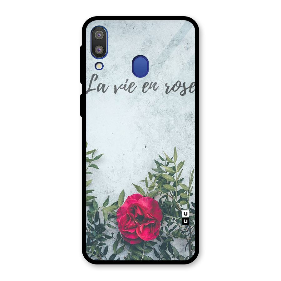 Rose Life Glass Back Case for Galaxy M20