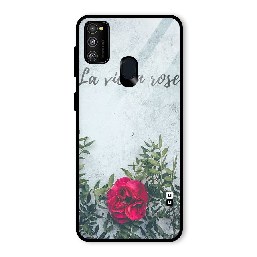 Rose Life Glass Back Case for Galaxy M30s