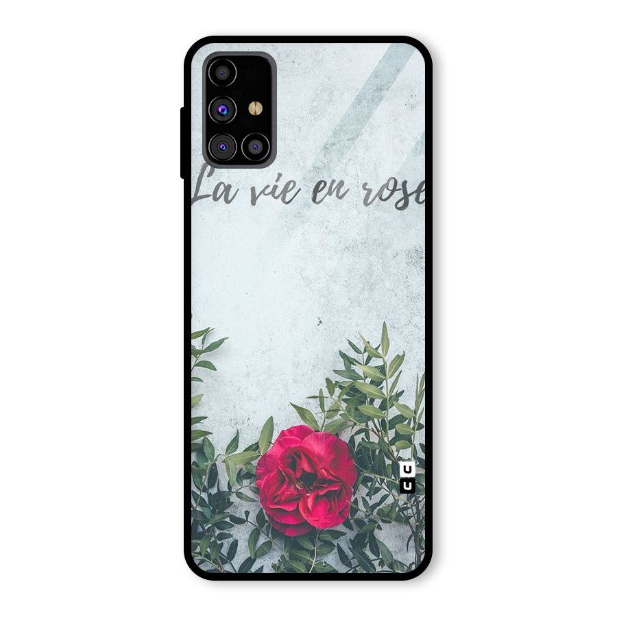 Rose Life Glass Back Case for Galaxy M31s
