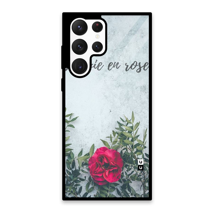 Rose Life Glass Back Case for Galaxy S22 Ultra 5G