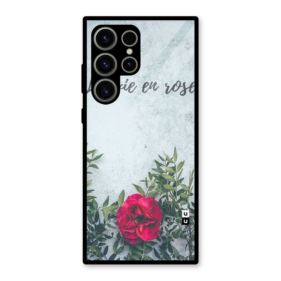 Rose Life Glass Back Case for Galaxy S23 Ultra