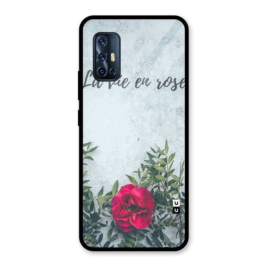 Rose Life Glass Back Case for Vivo V17