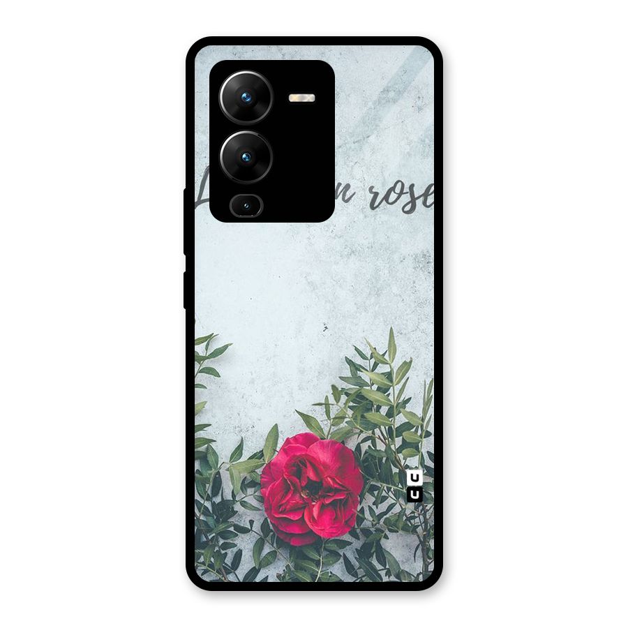 Rose Life Glass Back Case for Vivo V25 Pro