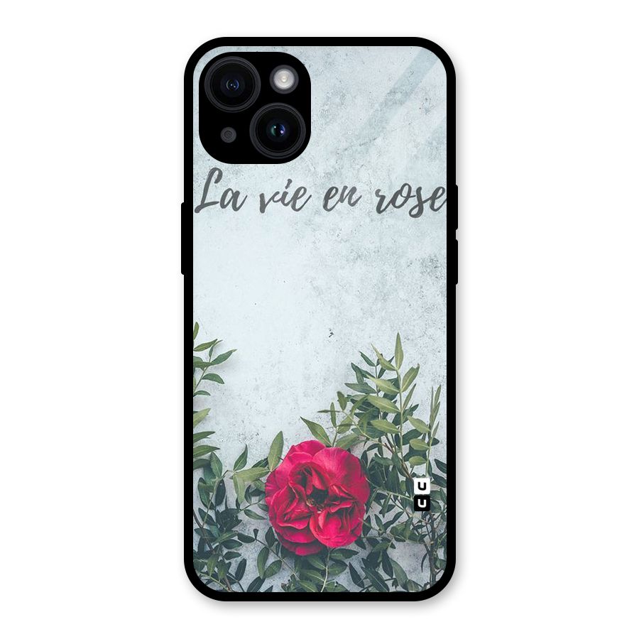 Rose Life Glass Back Case for iPhone 14