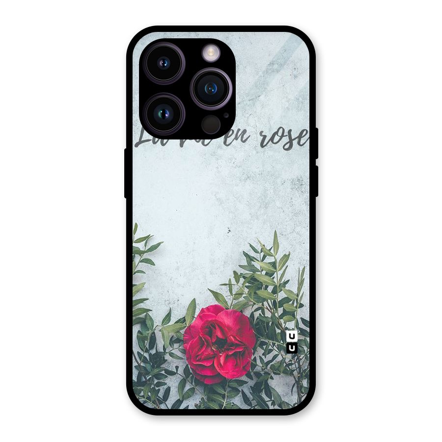 Rose Life Glass Back Case for iPhone 14 Pro