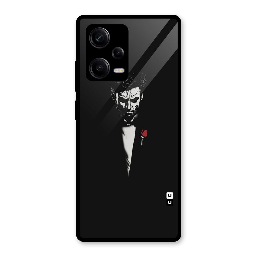 Rose Man Glass Back Case for Redmi Note 12 Pro