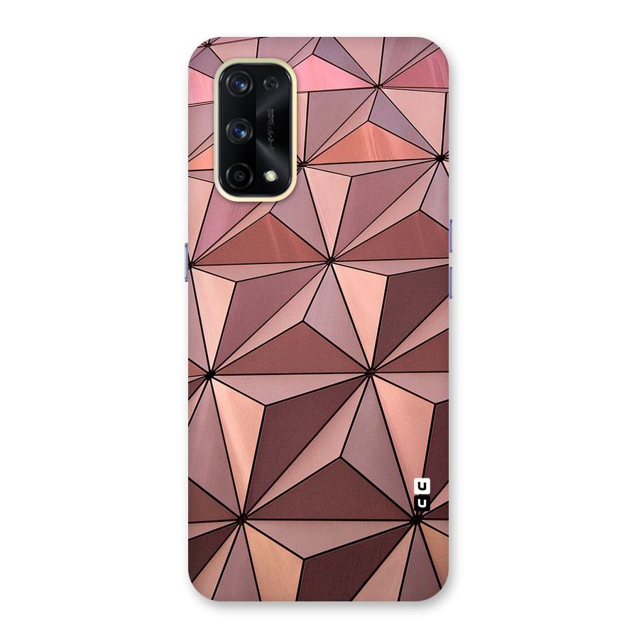 Rosegold Abstract Shapes Glass Back Case for Realme X7 Pro