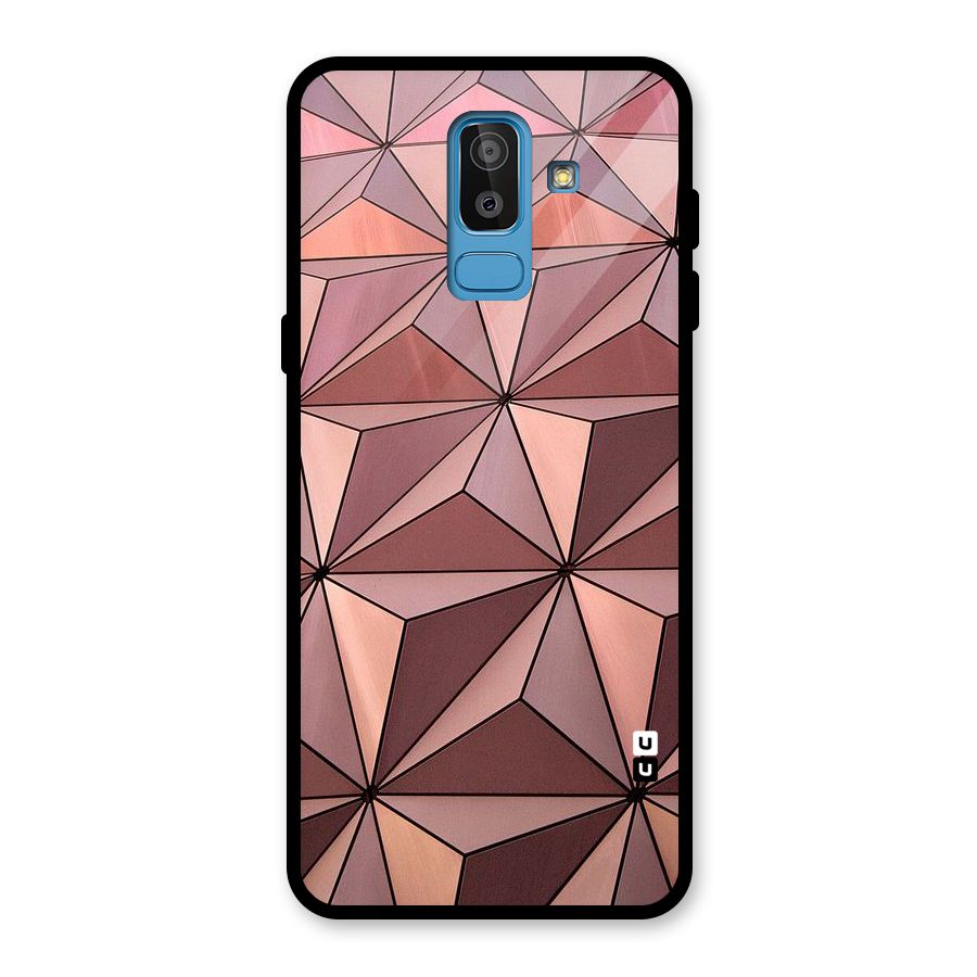 Rosegold Abstract Shapes Glass Back Case for Galaxy J8