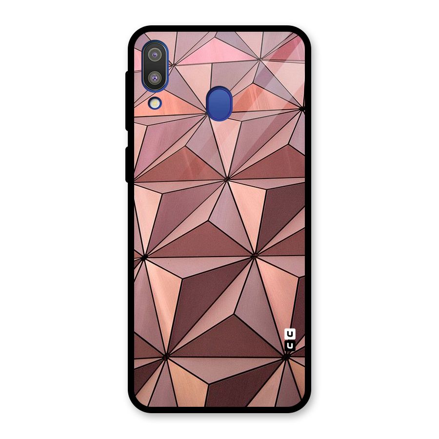 Rosegold Abstract Shapes Glass Back Case for Galaxy M20