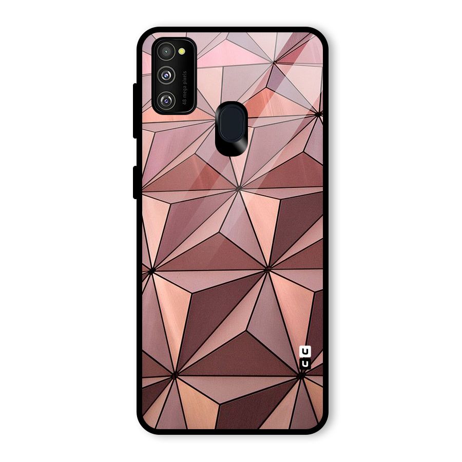 Rosegold Abstract Shapes Glass Back Case for Galaxy M30s