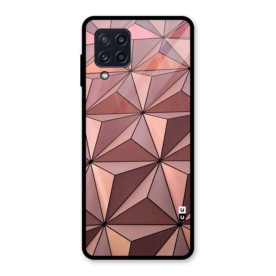 Rosegold Abstract Shapes Glass Back Case for Galaxy M32