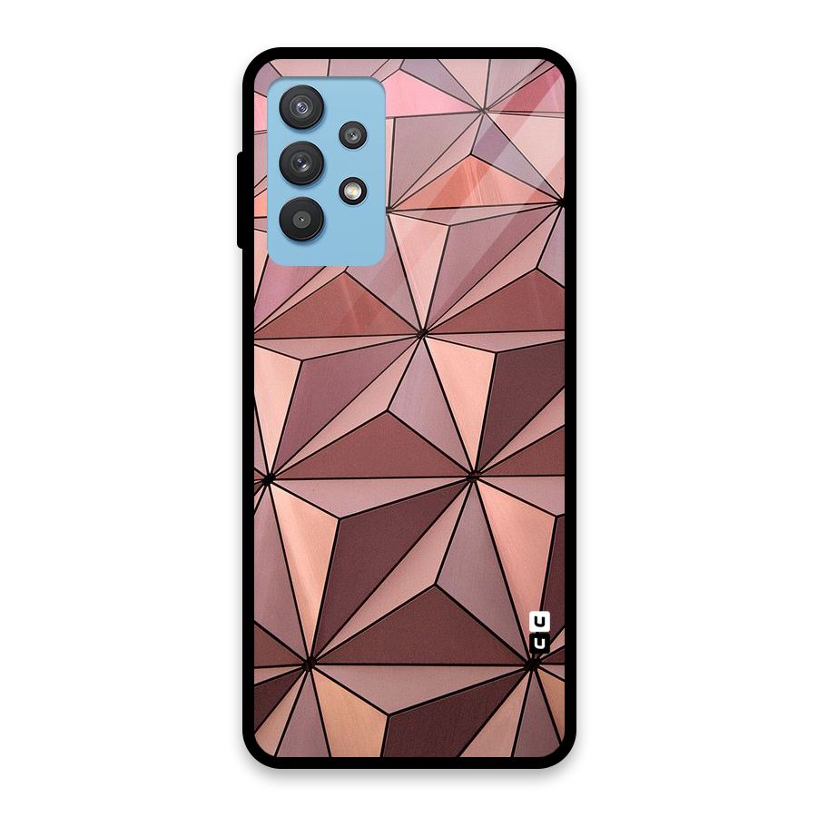Rosegold Abstract Shapes Glass Back Case for Galaxy M32 5G