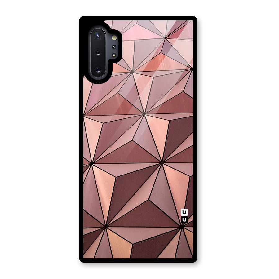 Rosegold Abstract Shapes Glass Back Case for Galaxy Note 10 Plus