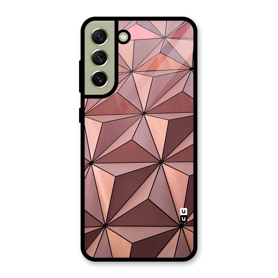 Rosegold Abstract Shapes Glass Back Case for Galaxy S21 FE 5G