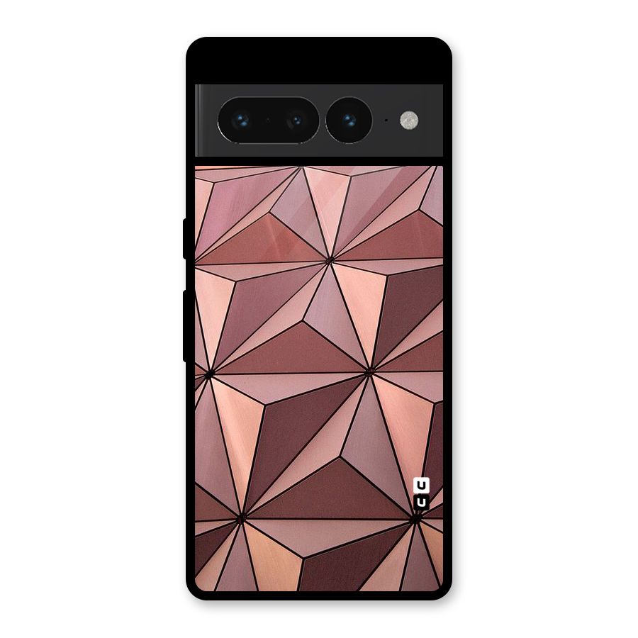 Rosegold Abstract Shapes Glass Back Case for Google Pixel 7 Pro