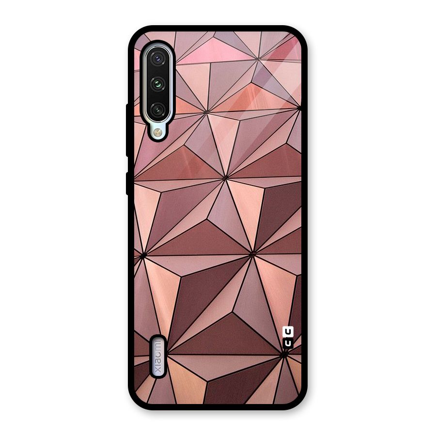 Rosegold Abstract Shapes Glass Back Case for Mi A3