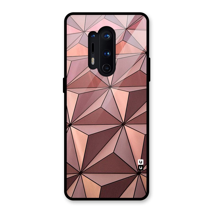 Rosegold Abstract Shapes Glass Back Case for OnePlus 8 Pro