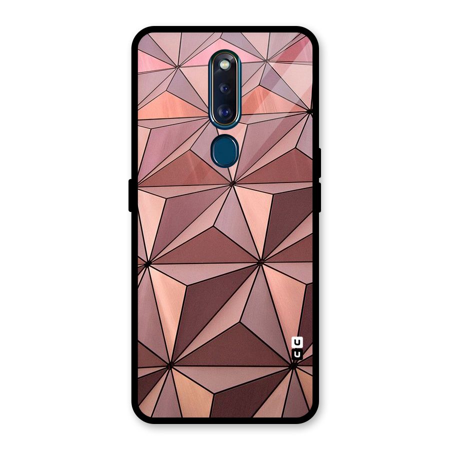 Rosegold Abstract Shapes Glass Back Case for Oppo F11 Pro